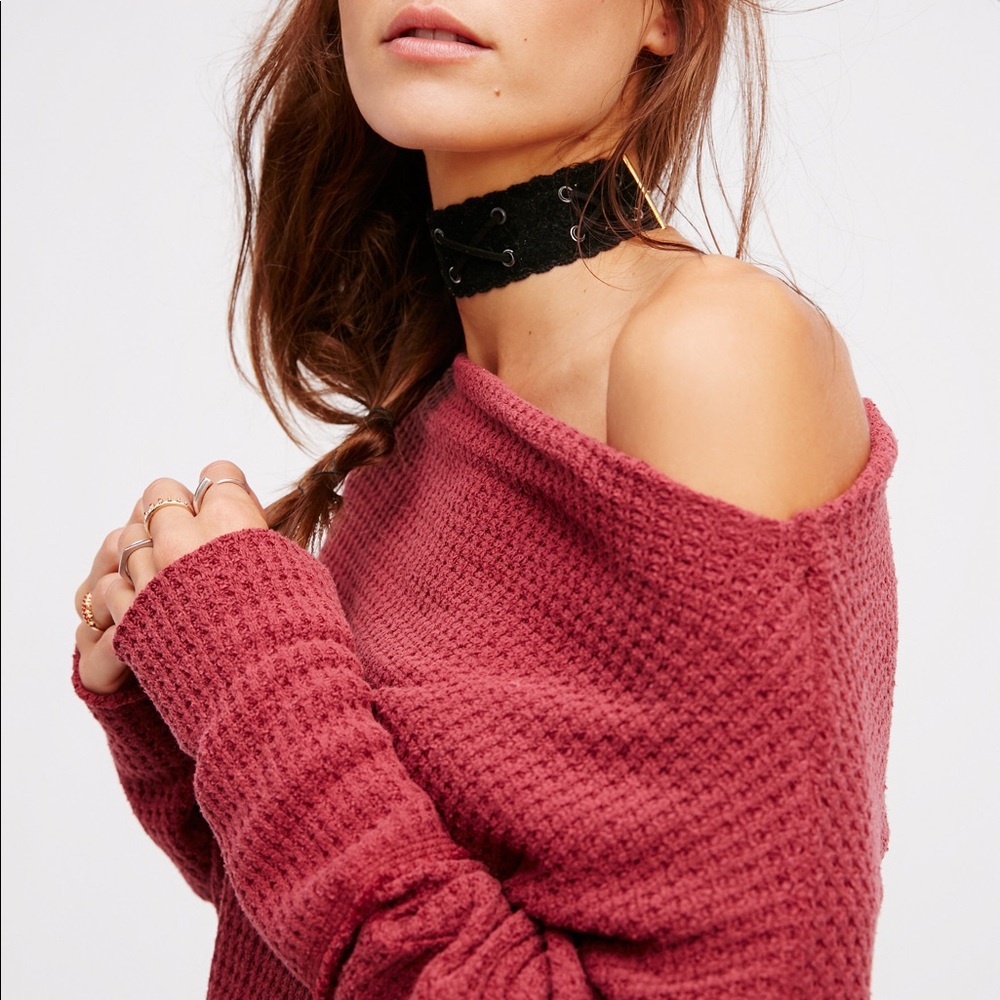 Free People Mercury Tee Thermal Oversized Slouchy - Picture 3 of 5